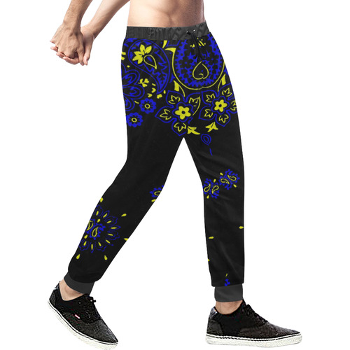 blue yellow bandana version 2 Men's All Over Print Sweatpants (Model L11)