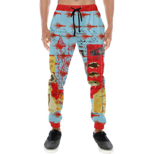 THE SHOWY PLANE HUNTER AND FISH IV Men's All Over Print Sweatpants (Model L11)