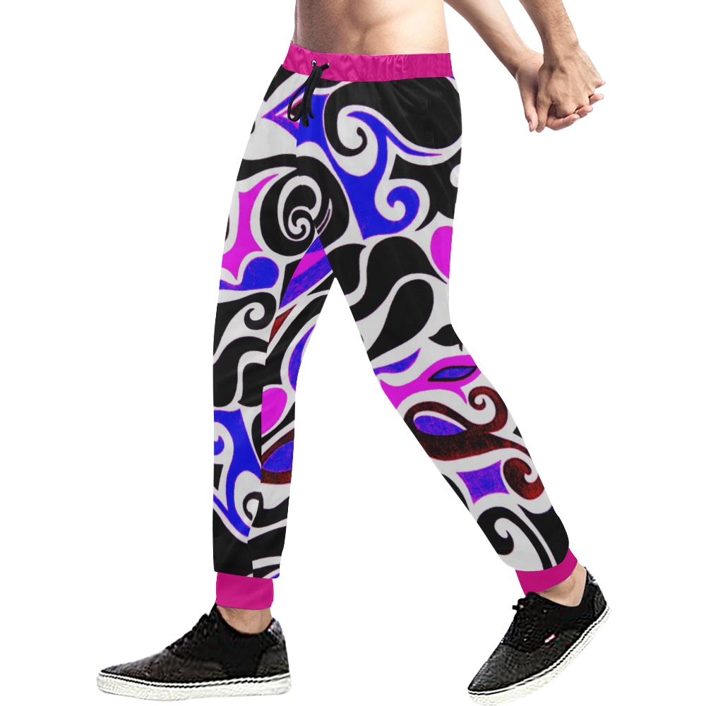 retro swirl Men's All Over Print Sweatpants (Model L11)