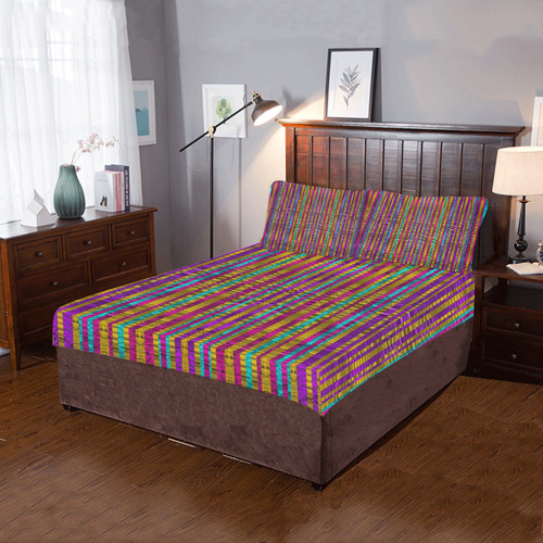 Star fall in  retro peacock colors 3-Piece Bedding Set