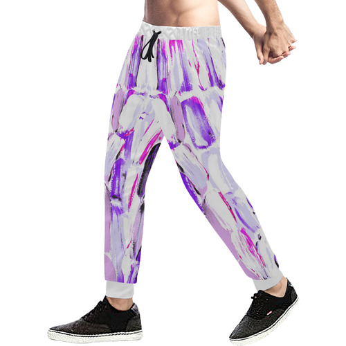 Lavendar Sugarcane Men's All Over Print Sweatpants (Model L11)