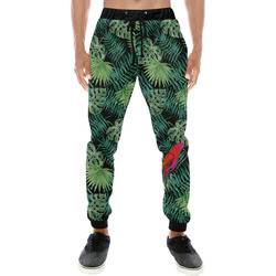 Parrot And Leaves Men's All Over Print Sweatpants (Model L11)