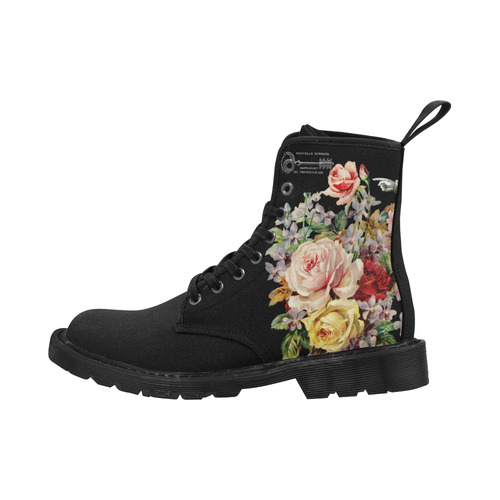 Nuit des Roses Martin Boots for Women (Black) (Model 1203H)