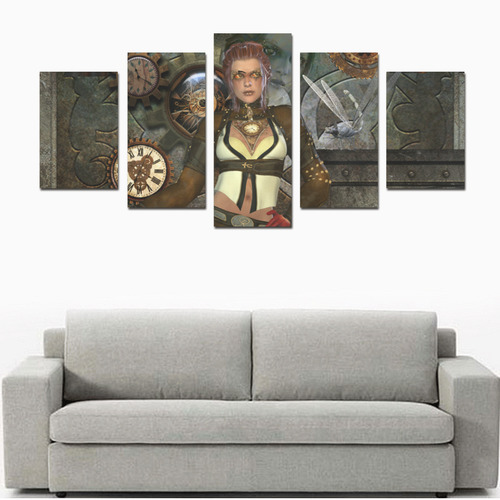 Awesome steampunk lady Canvas Print Sets D (No Frame)