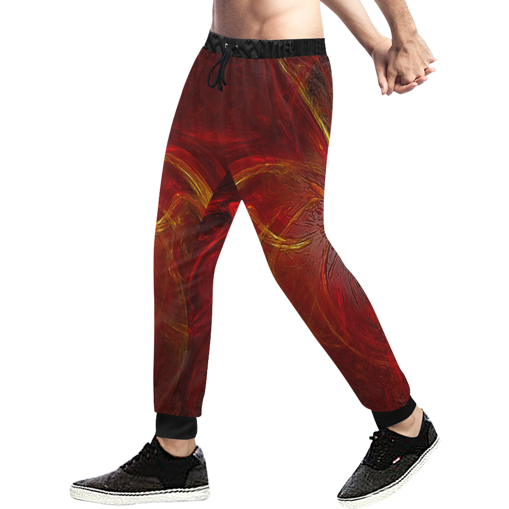 Red Firebird Phoenix Men's All Over Print Sweatpants (Model L11)