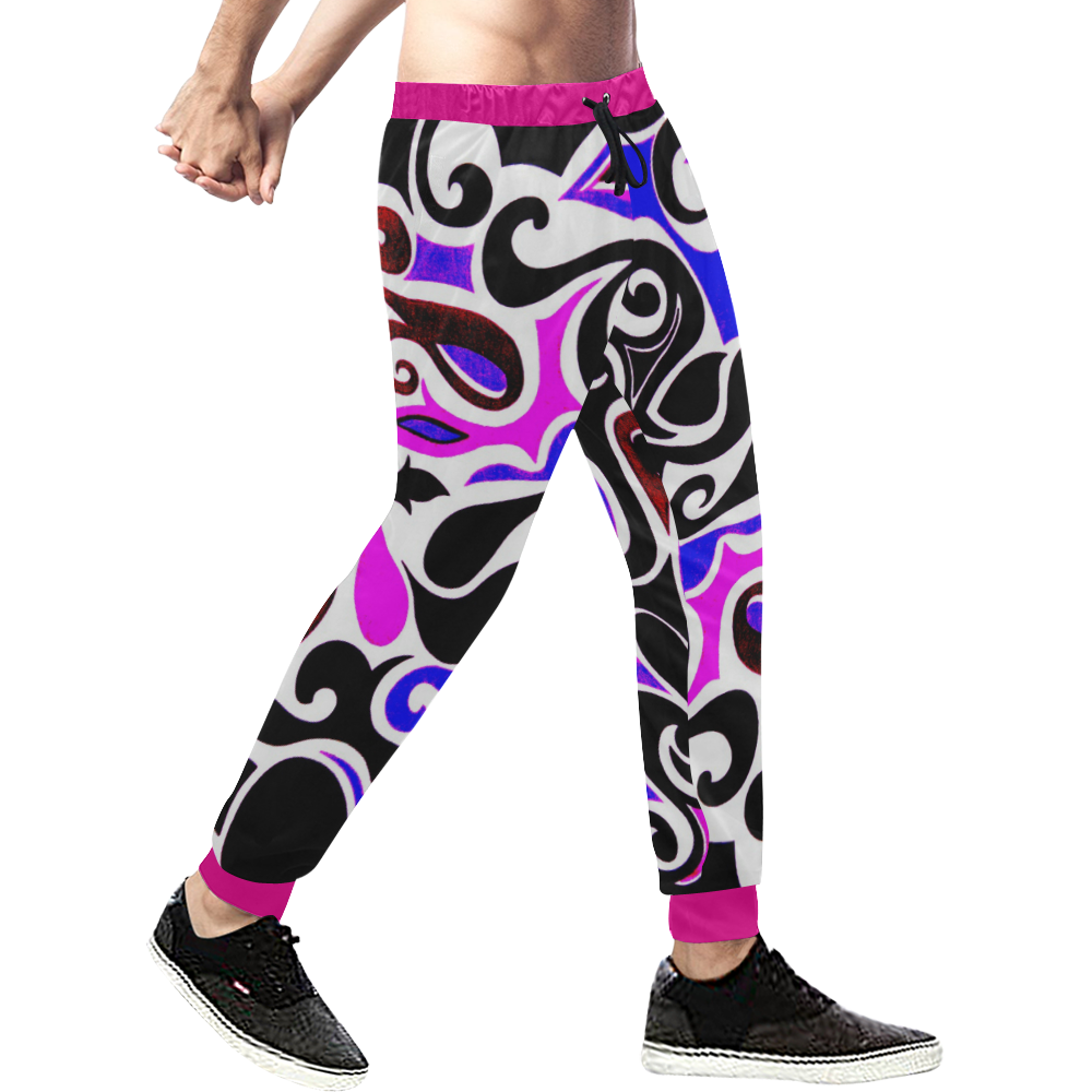 retro swirl Men's All Over Print Sweatpants (Model L11)