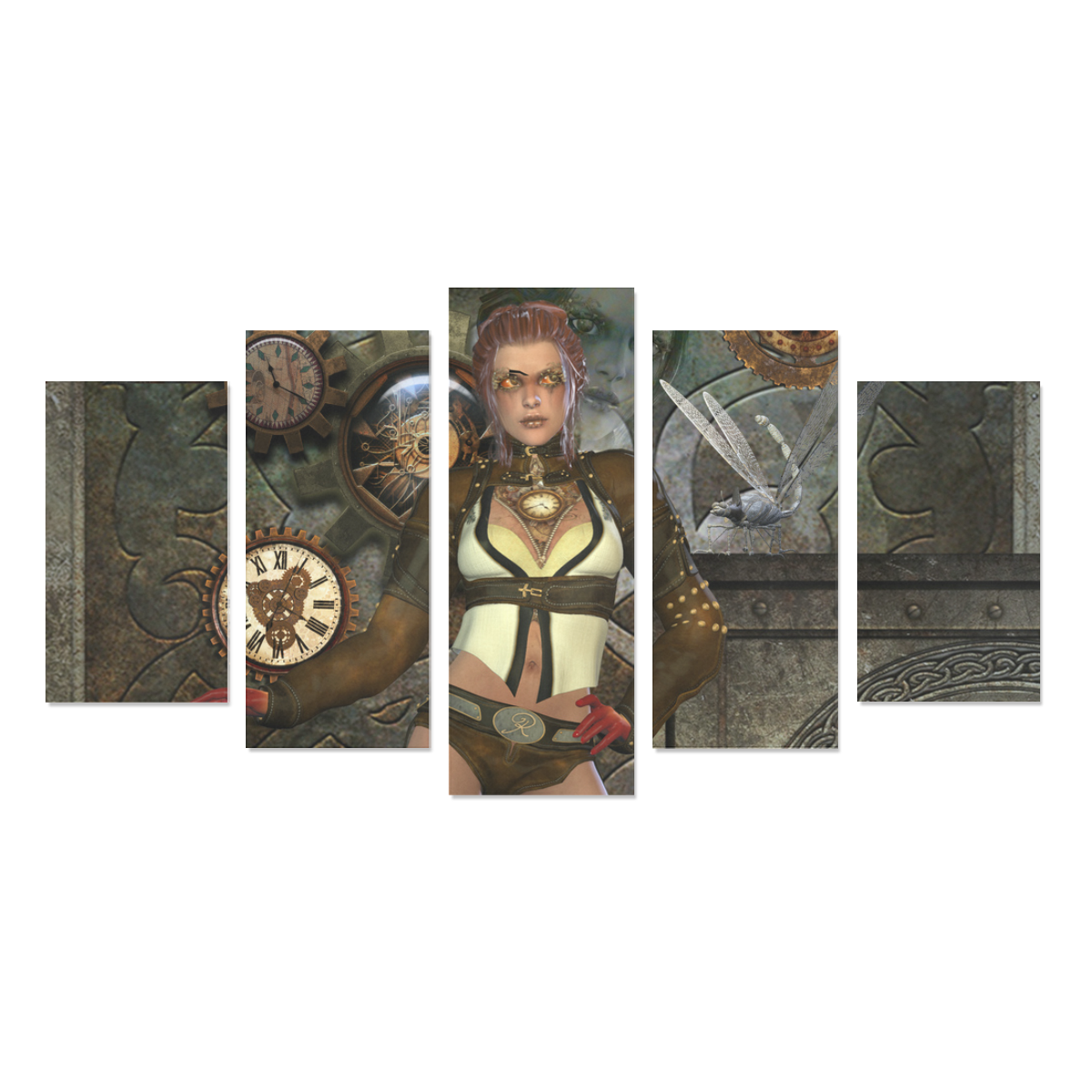 Awesome steampunk lady Canvas Print Sets A (No Frame)