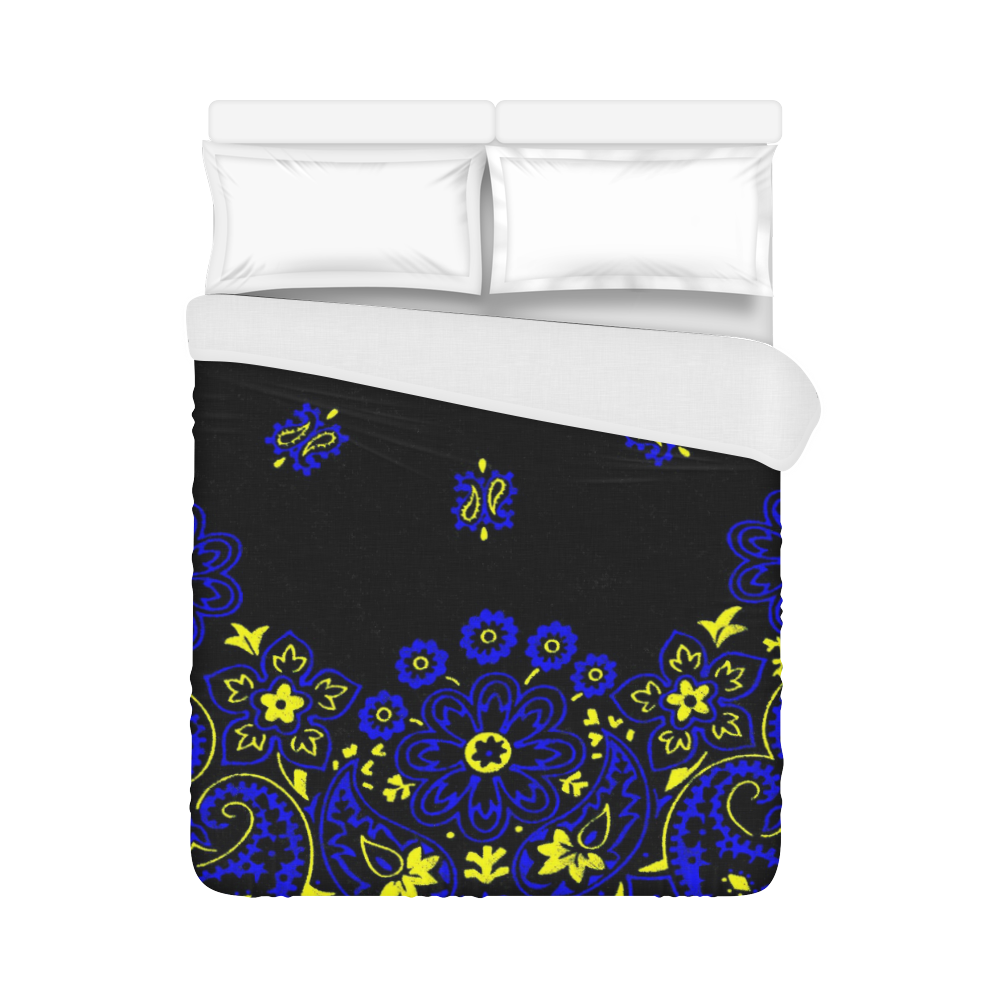 blue yellow bandana 1 Duvet Cover 86"x70" ( All-over-print)