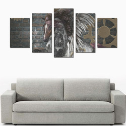 Steampunk, awesome steampunk horse with wings Canvas Print Sets D (No Frame)