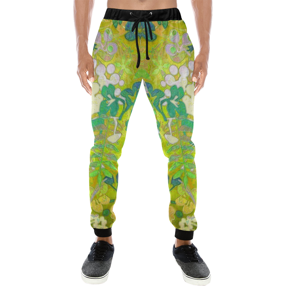 floral 1 retro abstract Men's All Over Print Sweatpants (Model L11)