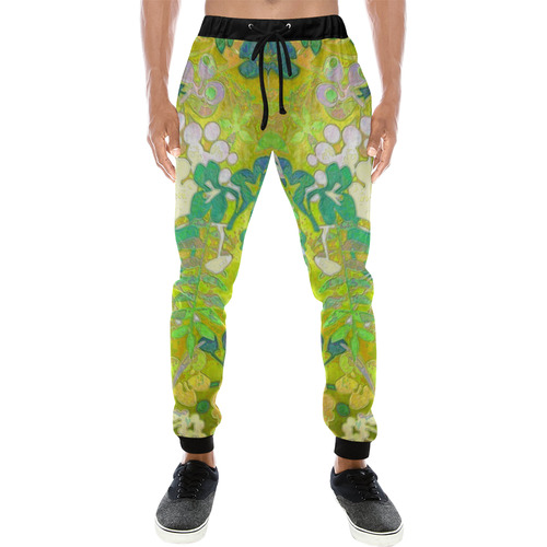 floral 1 retro abstract Men's All Over Print Sweatpants (Model L11)