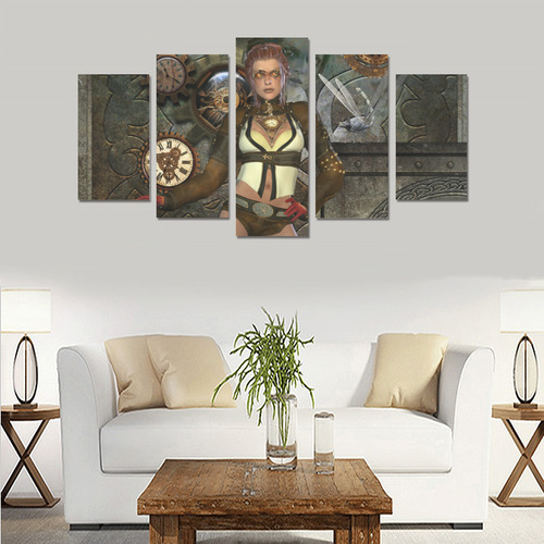 Awesome steampunk lady Canvas Print Sets A (No Frame)