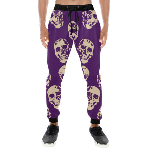 Hot Skulls,purple by JamColors Men's All Over Print Sweatpants (Model L11)