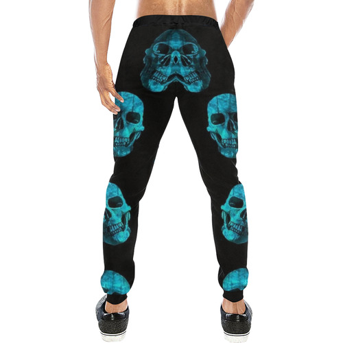 skulls blue by JamColors Men's All Over Print Sweatpants (Model L11)