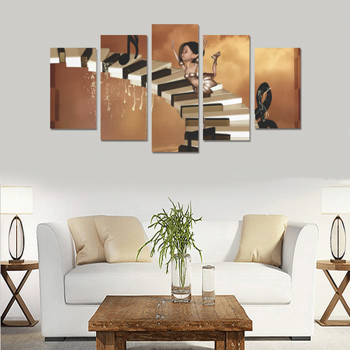 Little fairy dancing on the piano Canvas Print Sets A (No Frame)