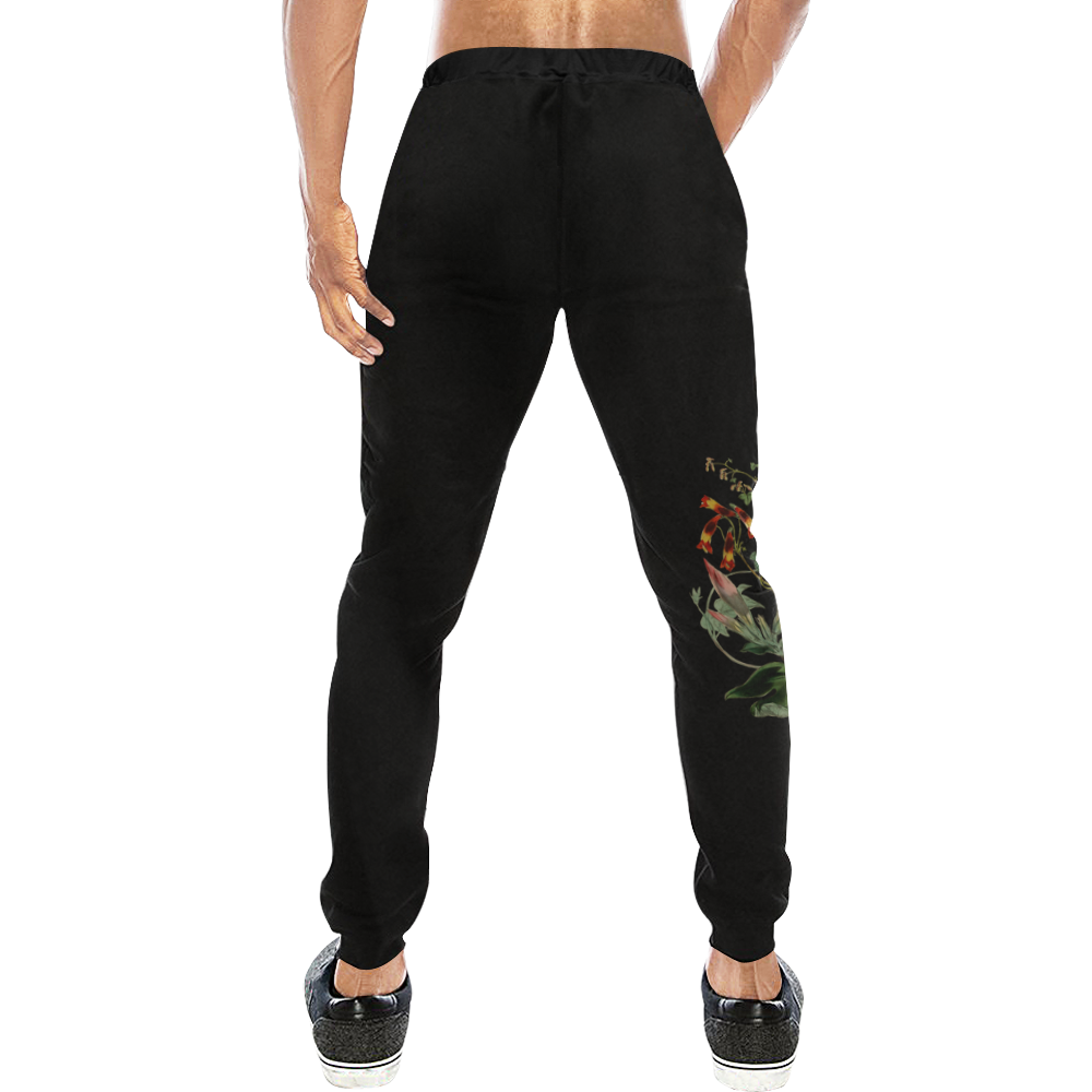 Fish With Flowers Surreal Men's All Over Print Sweatpants (Model L11)