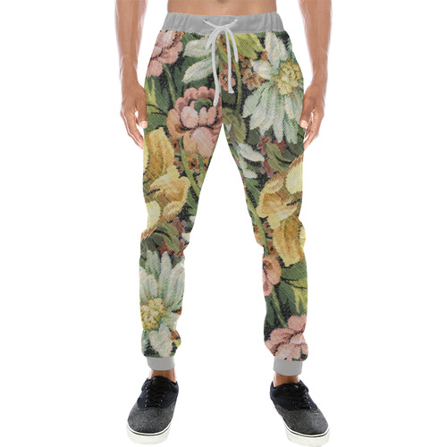grandma's comfy floral abstract Men's All Over Print Sweatpants (Model L11)