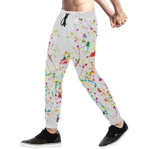 Sunday Splatter Men's All Over Print Sweatpants (Model L11)