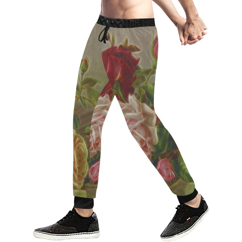 A Rose Is A Rose Is A Rose Men's All Over Print Sweatpants (Model L11)