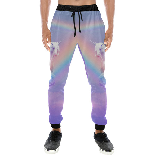 Unicorn and Rainbow Men's All Over Print Sweatpants (Model L11)
