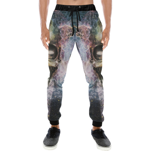 Psychedelic Skull and Galaxy Men's All Over Print Sweatpants (Model L11)