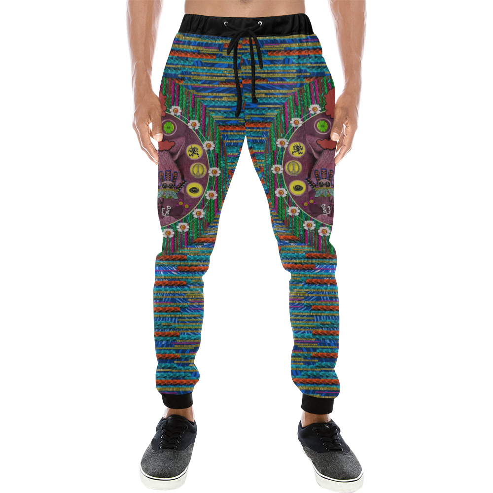 Peace In The Troll woody wood Men's All Over Print Sweatpants (Model L11)