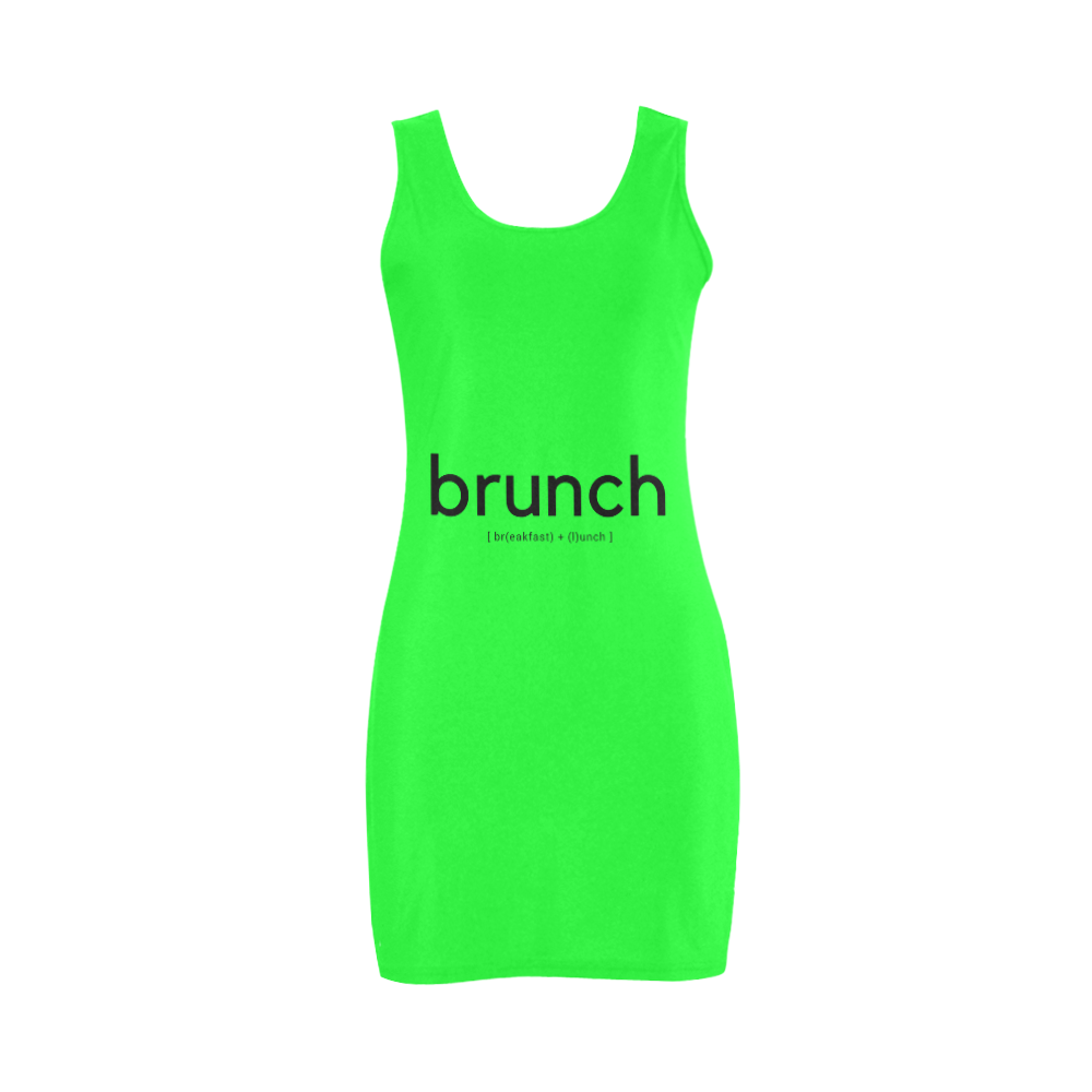 Womens Bodycon Sleeveless Lime Green Brunch Breakfast Lunch by Tell3People Medea Vest Dress (Model D06)