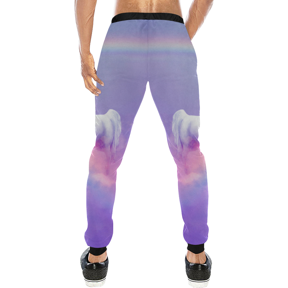 Unicorn and Rainbow Men's All Over Print Sweatpants (Model L11)