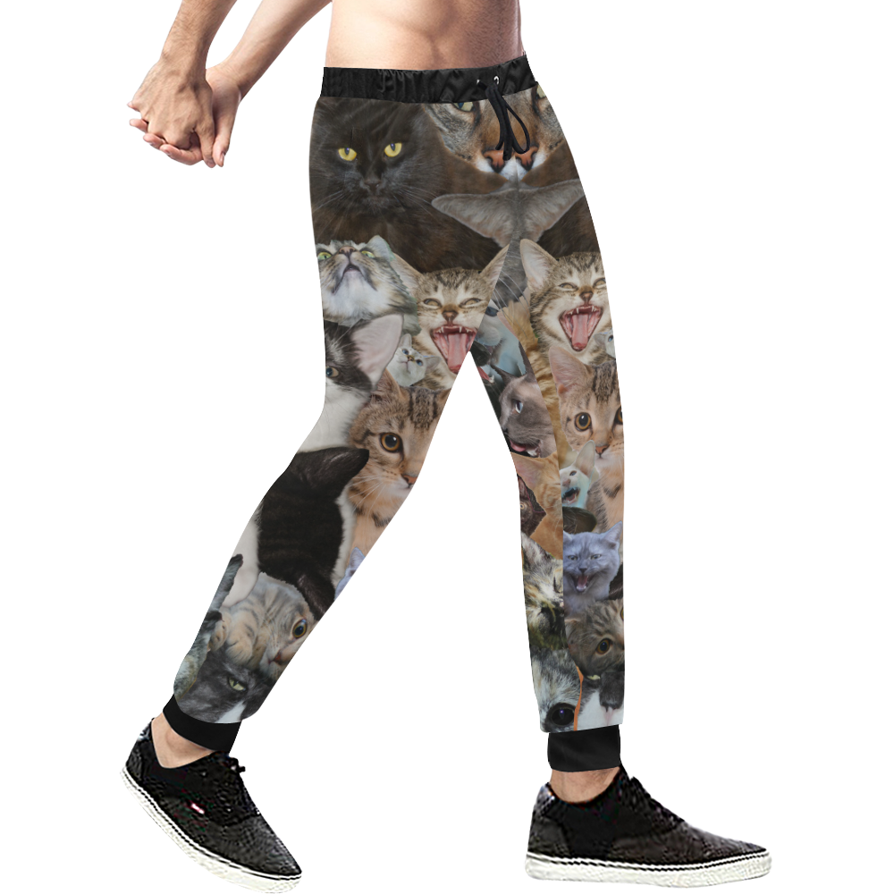 Crazy Kitten Show Men's All Over Print Sweatpants (Model L11)