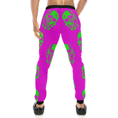 hot skulls, neon by JamColors Men's All Over Print Sweatpants (Model L11)