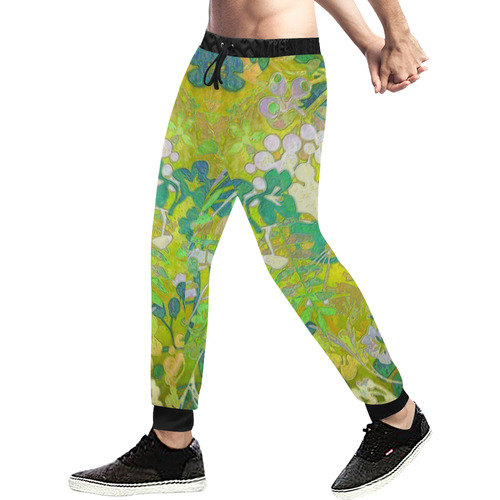 floral 1 retro abstract Men's All Over Print Sweatpants (Model L11)