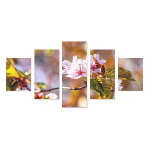 sakura cherry blossom flower spring flora pink Canvas Print Sets B (No Frame)