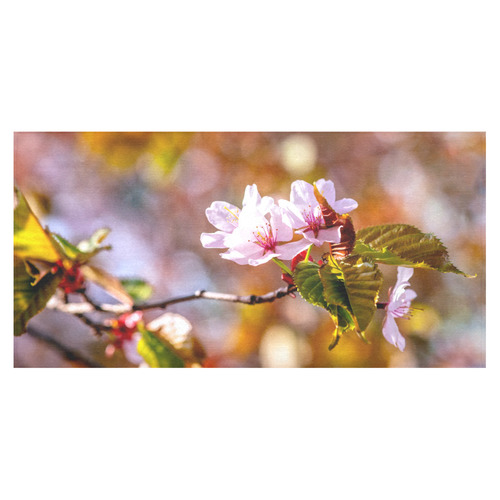 sakura cherry blossom flower spring flora pink Cotton Linen Tablecloth 60"x120"