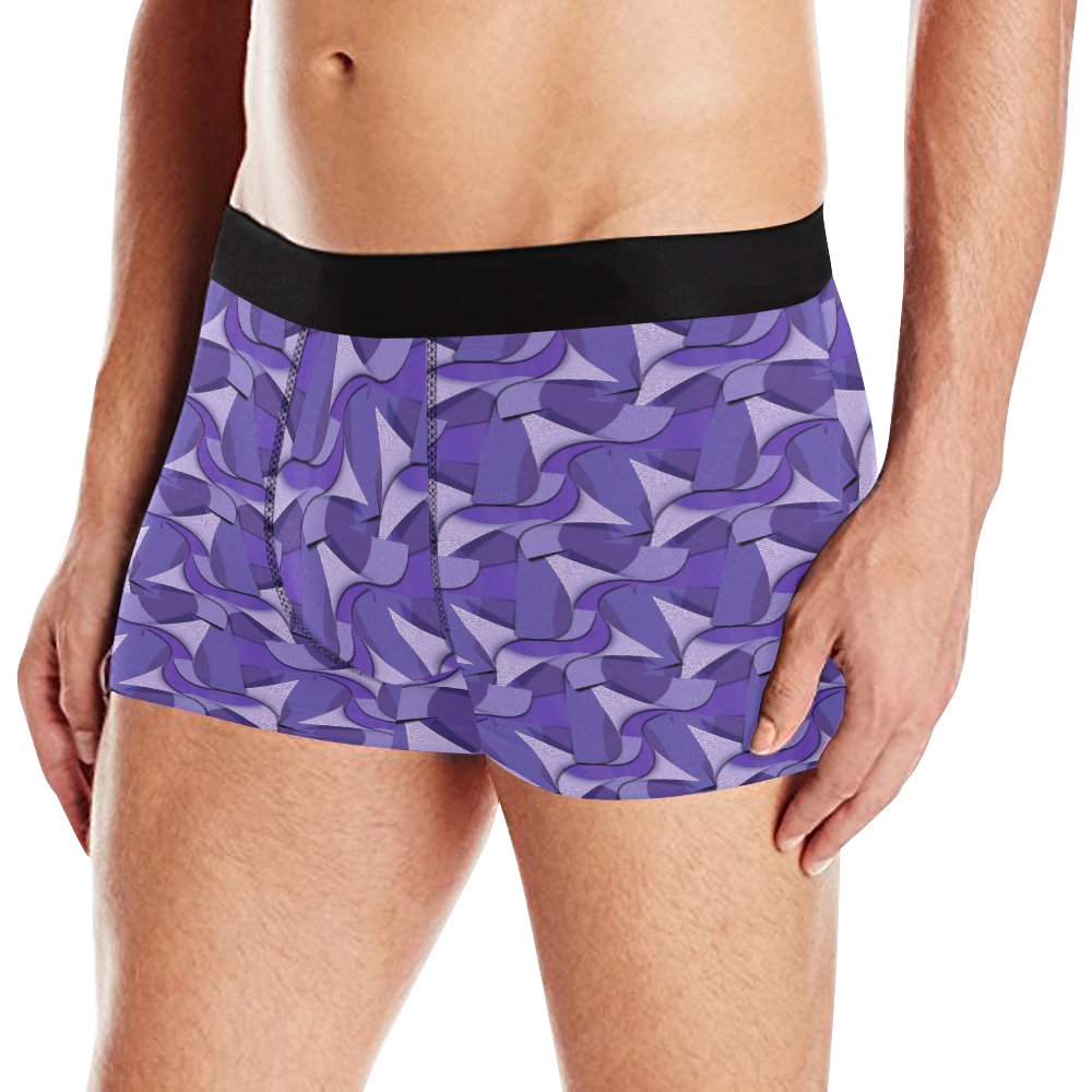 Ultra Violet Abstract Waves Men's All Over Print Boxer Briefs (Model L10)
