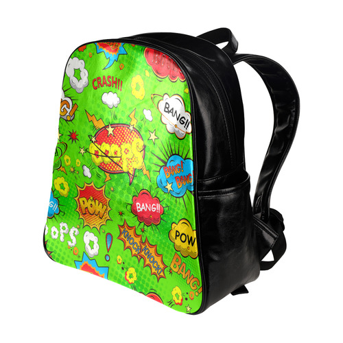 Funny Speech Bubbles Multi-Pockets Backpack (Model 1636)