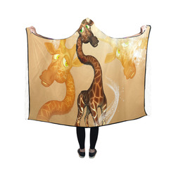 Cute unicorn giraffe Hooded Blanket 50''x40''