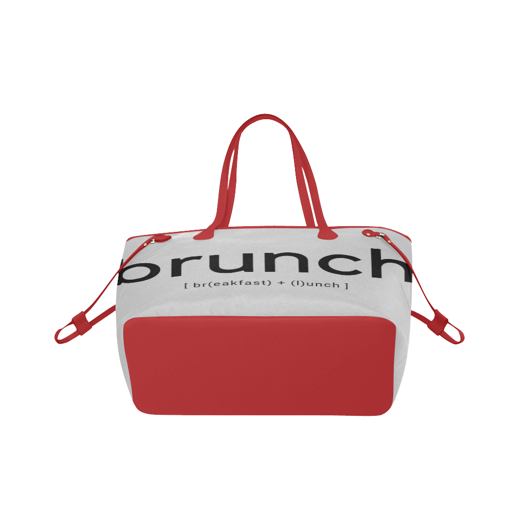 Tote Bag Handbag Should Bag Red Light Gray Sunday Brunch by Tell3People Clover Canvas Tote Bag (Model 1661)