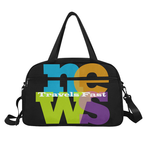 Overnight Bag Gym Bag News Travels Fast by Tell3People Fitness Handbag (Model 1671)