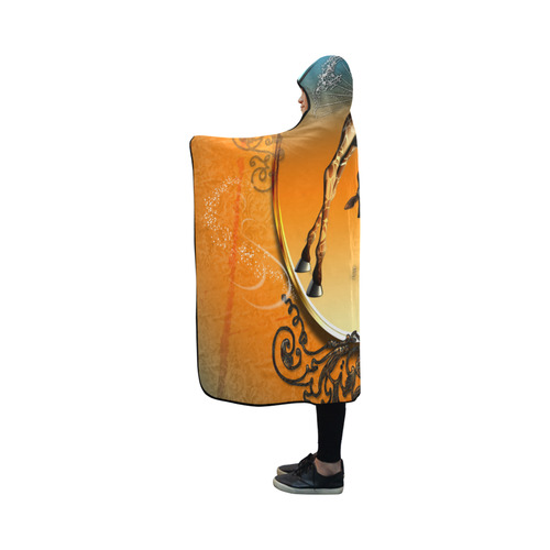 So cute, funny giraffe Hooded Blanket 50''x40''