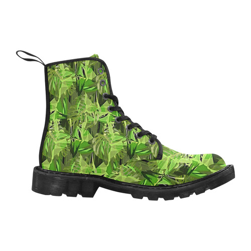 Tropical Jungle Leaves Camouflage Martin Boots for Women (Black) (Model 1203H)