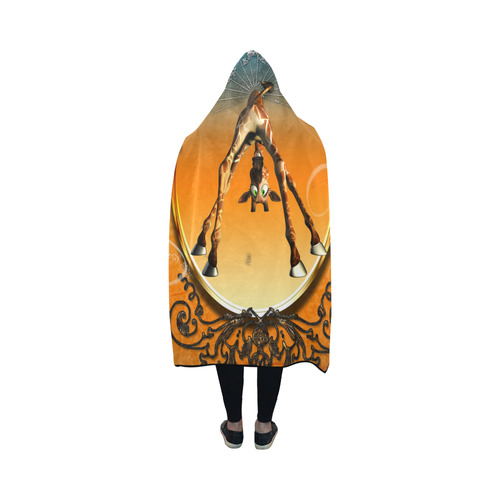 So cute, funny giraffe Hooded Blanket 50''x40''