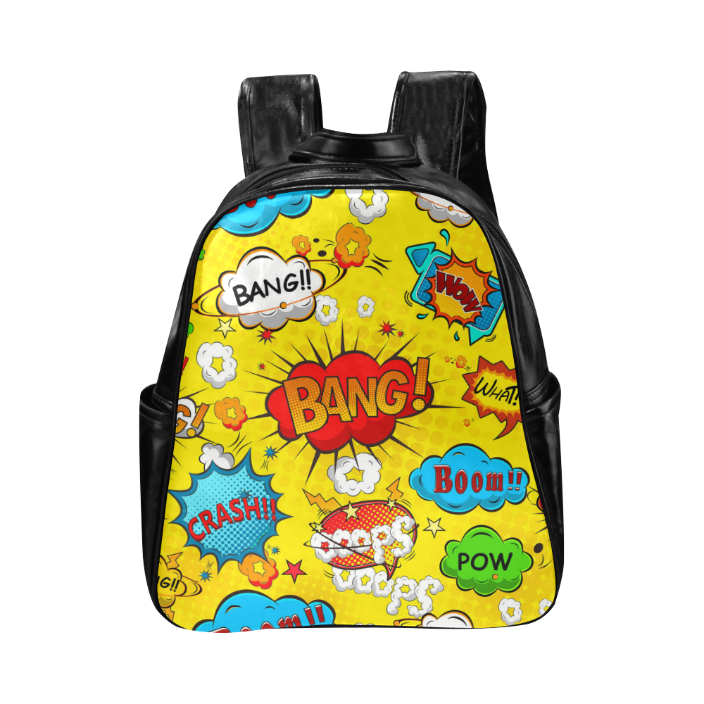 Funny Speech Bubbles Multi-Pockets Backpack (Model 1636)