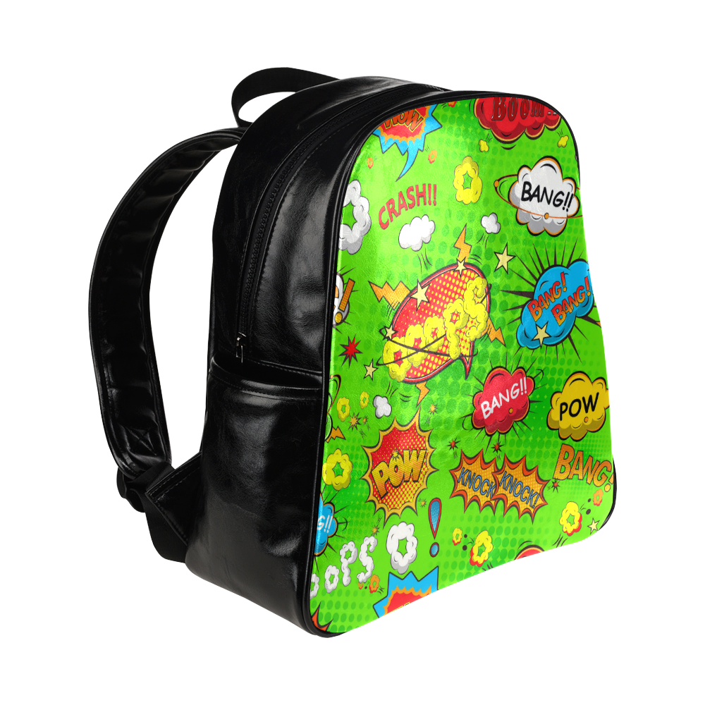 Funny Speech Bubbles Multi-Pockets Backpack (Model 1636)