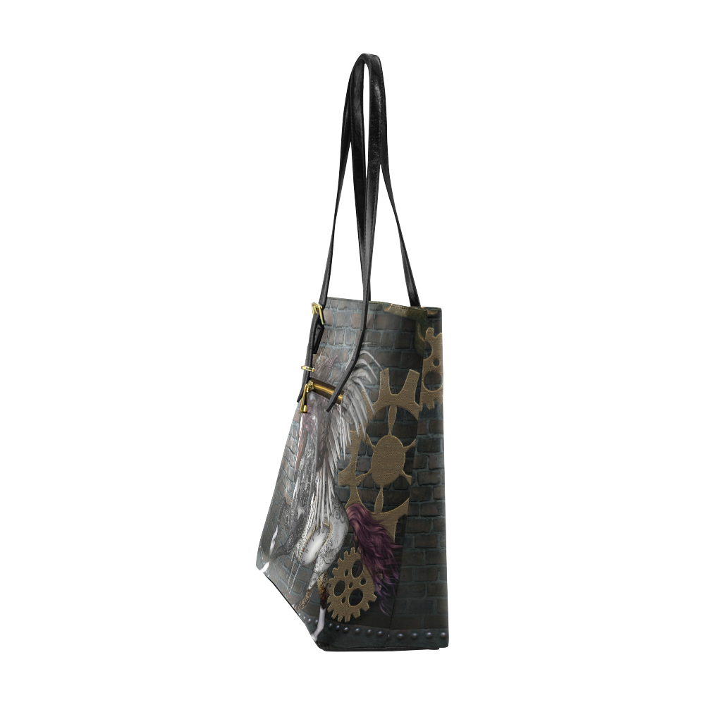 Steampunk, awesome steampunk horse with wings Euramerican Tote Bag/Small (Model 1655)