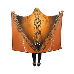 Giraffe in love Hooded Blanket 50''x40''
