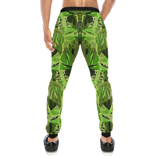 Tropical Jungle Leaves Camouflage Men's All Over Print Sweatpants (Model L11)