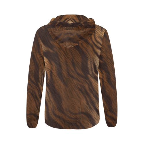 Fur All Over Print Full Zip Hoodie for Women (Model H14)