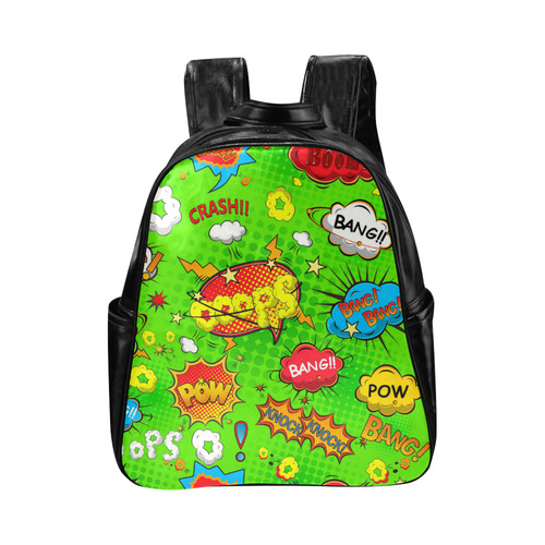 Funny Speech Bubbles Multi-Pockets Backpack (Model 1636)