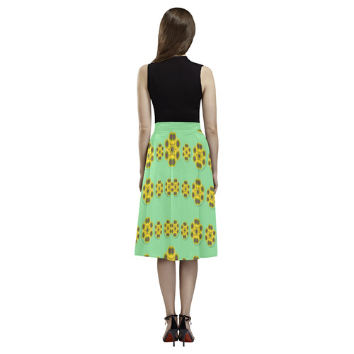 Sun flowers for the soul at peace Aoede Crepe Skirt (Model D16)