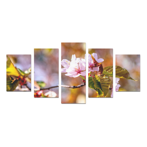 sakura cherry blossom flower spring flora pink Canvas Print Sets D (No Frame)